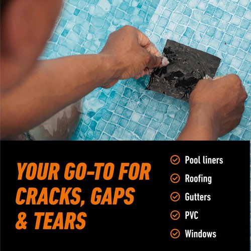 Gorilla Waterproof Patch & Seal Tape, Black Tape, 4" x 10' (Pack of 4) - Permanent Weather Resistant Seal for Leaks and Repairs