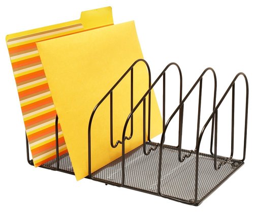 Deco Brothers File Sorter Organizer for Desk, 5 Sections, Black