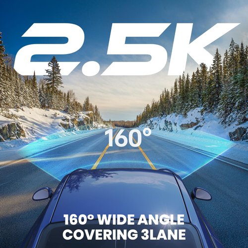 Yonvim Dash Cam，Dash Camera for Cars 2.5K with 3.39" IPS Screen & 32GB Card，Dash Cam Front 160° Wide Angle, Loop Recording for Night/Day Security,G-Sensor, Support 256 GB Max