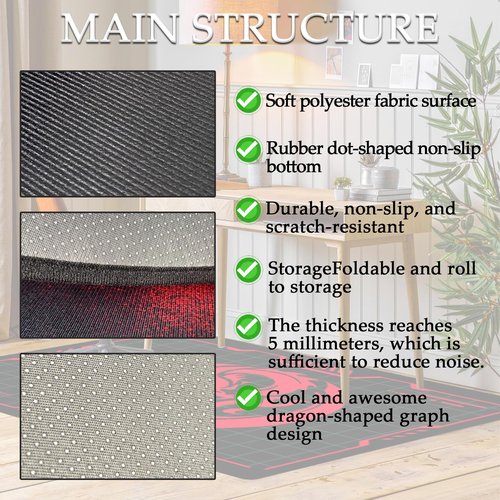 Office Chair Mat for Hardwood Floor: 63"x 51" Extra Large Chair Mat, Suitable for Hardwood and Tile Floors, and a Heavy Duty Protection Pad for Rolling Chairs in The Office, Game Room and Home
