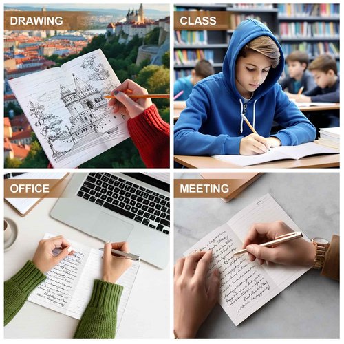 YGPHO 60 Pack Lined Kraft Notebooks Bulk, A5 Blank Paper Journal Notebooks for Office Work, 8.3x5.5inch Kraft Composition Notebook for School Student, 60 Pages