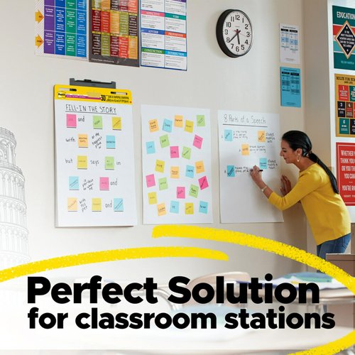 Post-it Super Sticky Mini Easel Pad, 15 x 18 Inches, 20 Sheets/Pad, 6 Pads, White Premium Self Stick Flip Chart Paper, Great for Virtual Teachers and Students (577SS)