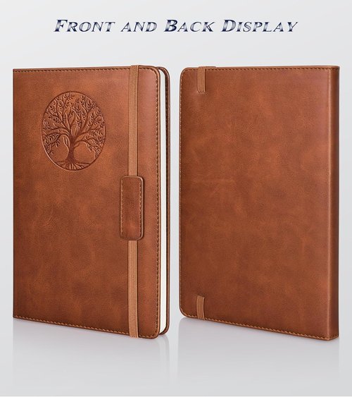Biuwory Graph Paper Notebook - 140 Pages Hardcover Journal for Work & School | 5.7" x 8.3" Brown