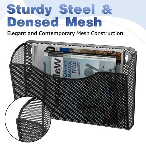 MINDEPOT Wall File Organizer,Hanging Wall Mounted File Folder Binder Holder Mail Organizer for Office,Home and School Supplies
