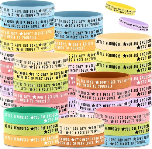 Ecation 36 Pcs Mental Health Awareness Wristbands - Motivational Silicone Bracelets for Events & Gifts
