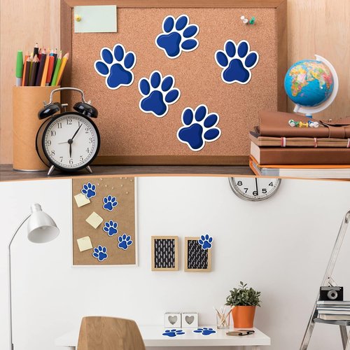 Junkin Mini Paw Prints Cutouts - 60 Pcs Bulletin Board Decorations | Blue Accents for Kids' Parties