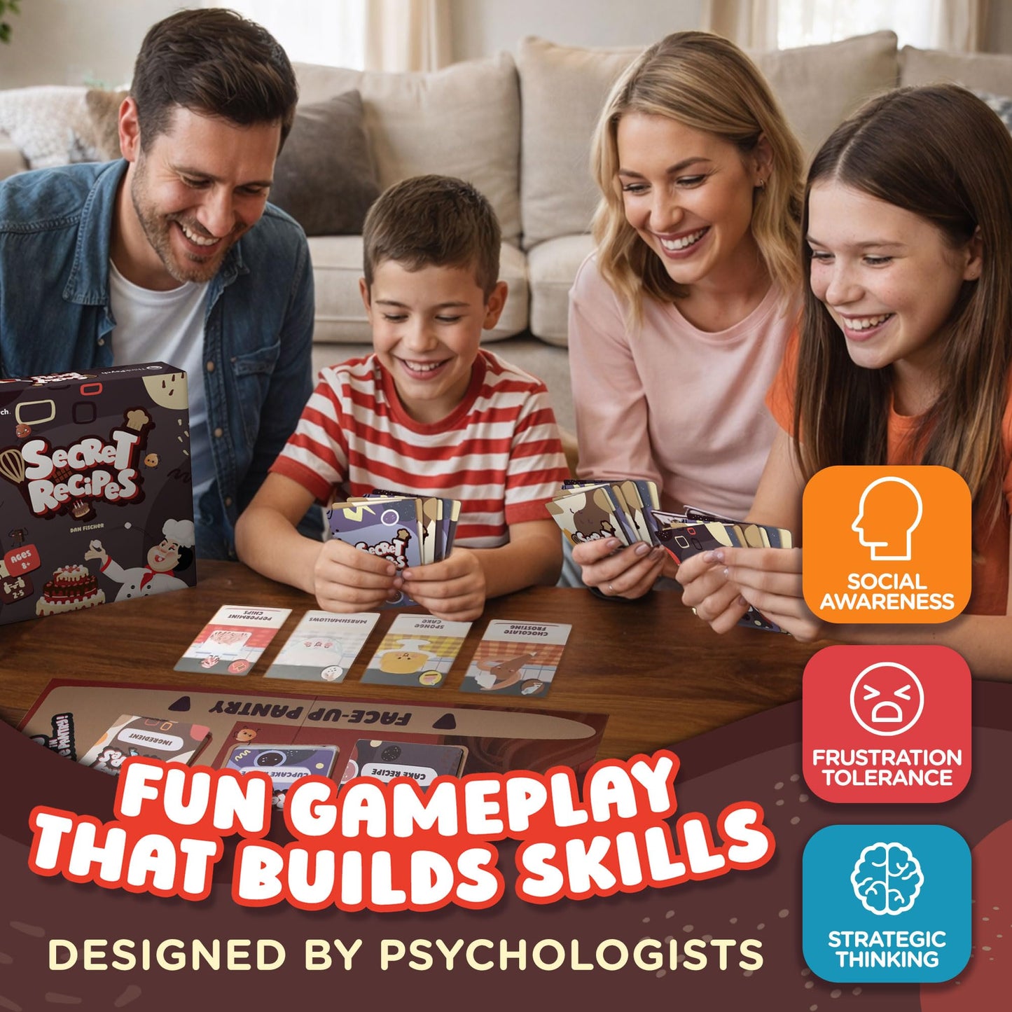 Secret Recipes - Go Fish-Style Strategy Card Game - for Kids, Teens, and Adults - Ages 8+, 2-5 Players