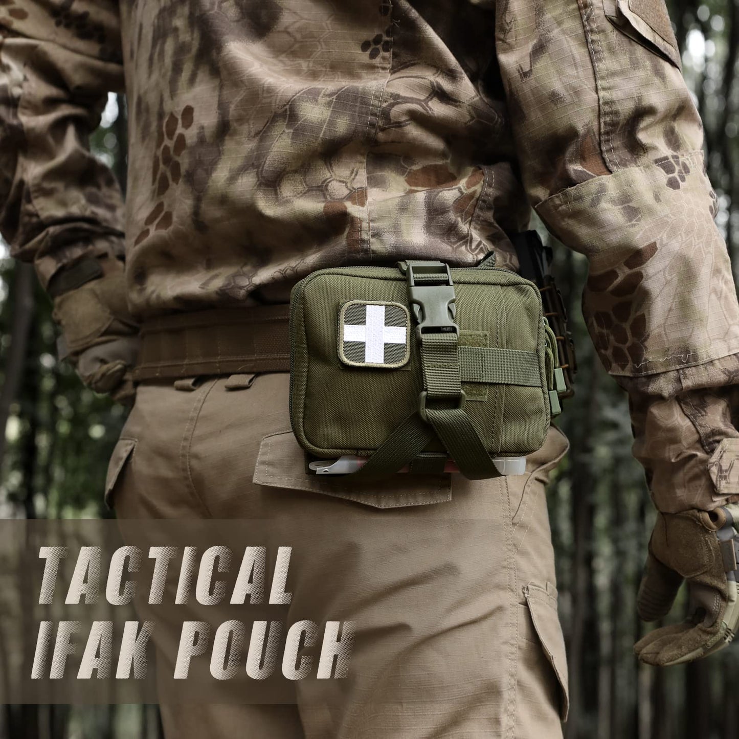 LIVANS Tactical IFAK Pouch, Rip Away Molle First Aid Bag Tear-Away Medical Pouch Emergency EMT Bag for Travel Outdoor Hiking(Pouch Only, First Aid Kits NOT Included)