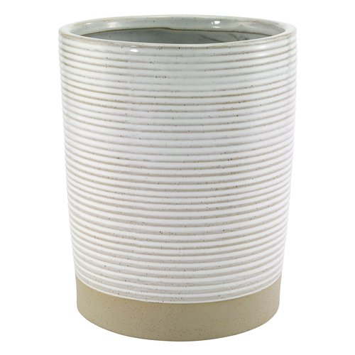Avanti Linens - Waste Basket, Decorative Trash Can, Ribbed Style Home Decor (Drift Collection)