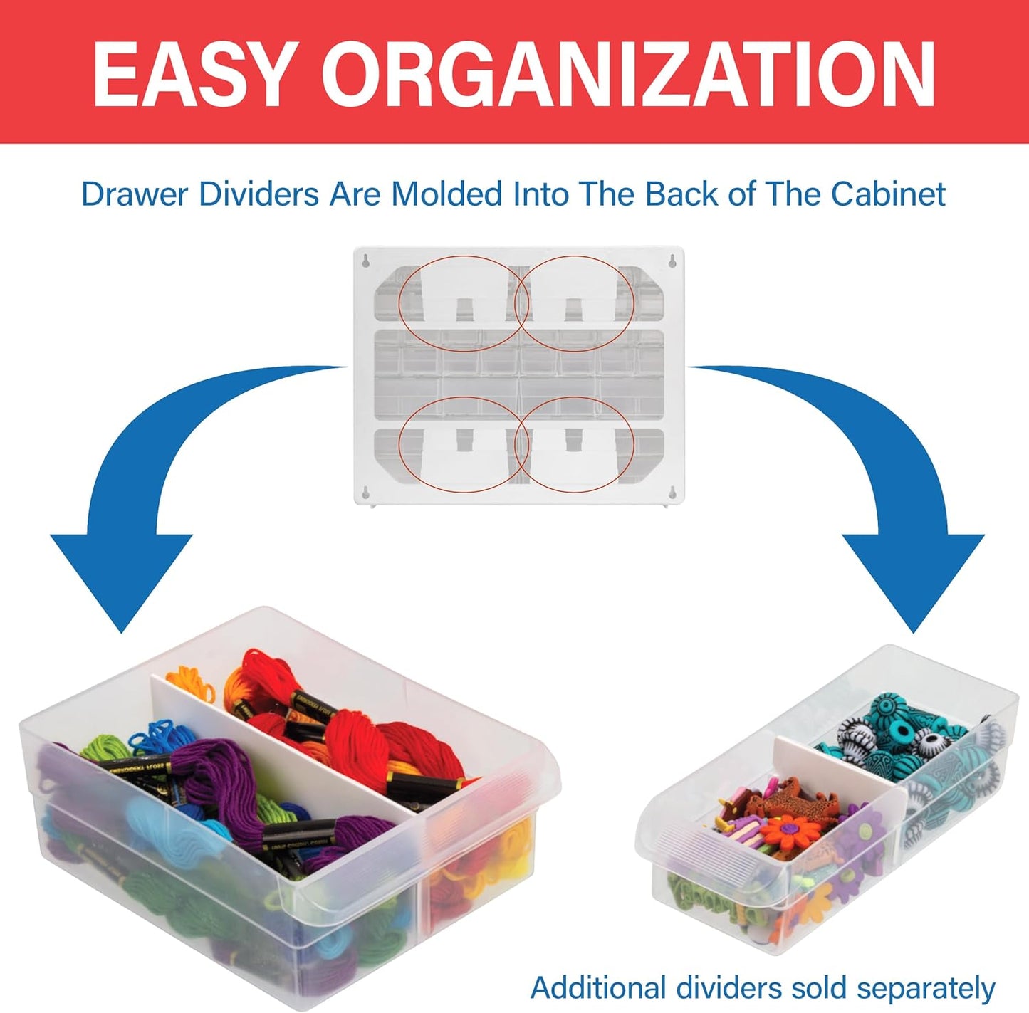 Akro-Mils 44-Drawer Storage Cabinet - Versatile Organizer for Garage, Crafts, Makeup | 20" W x 6" D x 16" H, Black