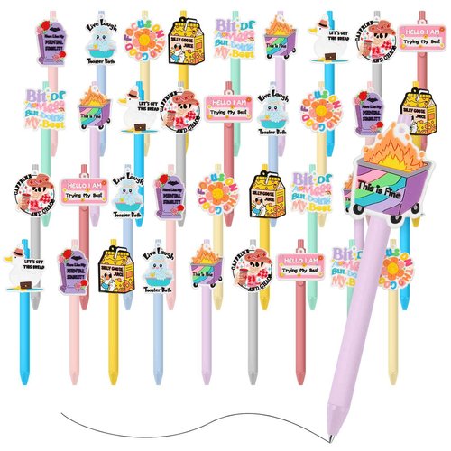 ReliThick 36 Pcs Dumpster Fire Pen Bulk Funny Pens for Work Office Appreciation Gift for Thank You Colleagues, Employees, Coworker, Teachers, Nurse Desk Accessories(Funny)