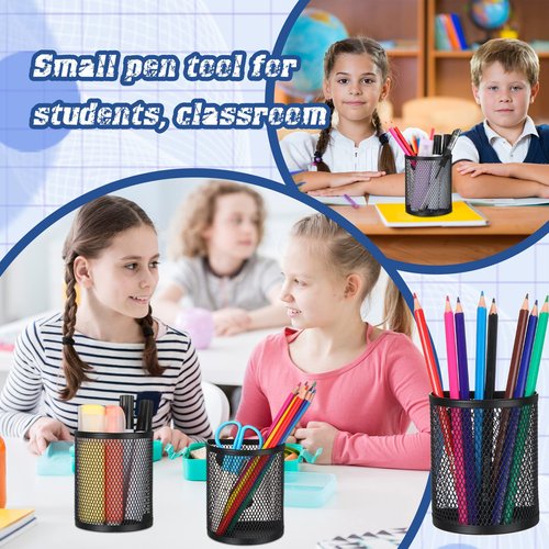 12 Pcs Black Magnetic Pen Pencil Holder with 3 Magnets Magnetic Marker Holder Storage Locker Accessories Desk Supplies for Pens, Pencils, Brushes for Home School Office, Black