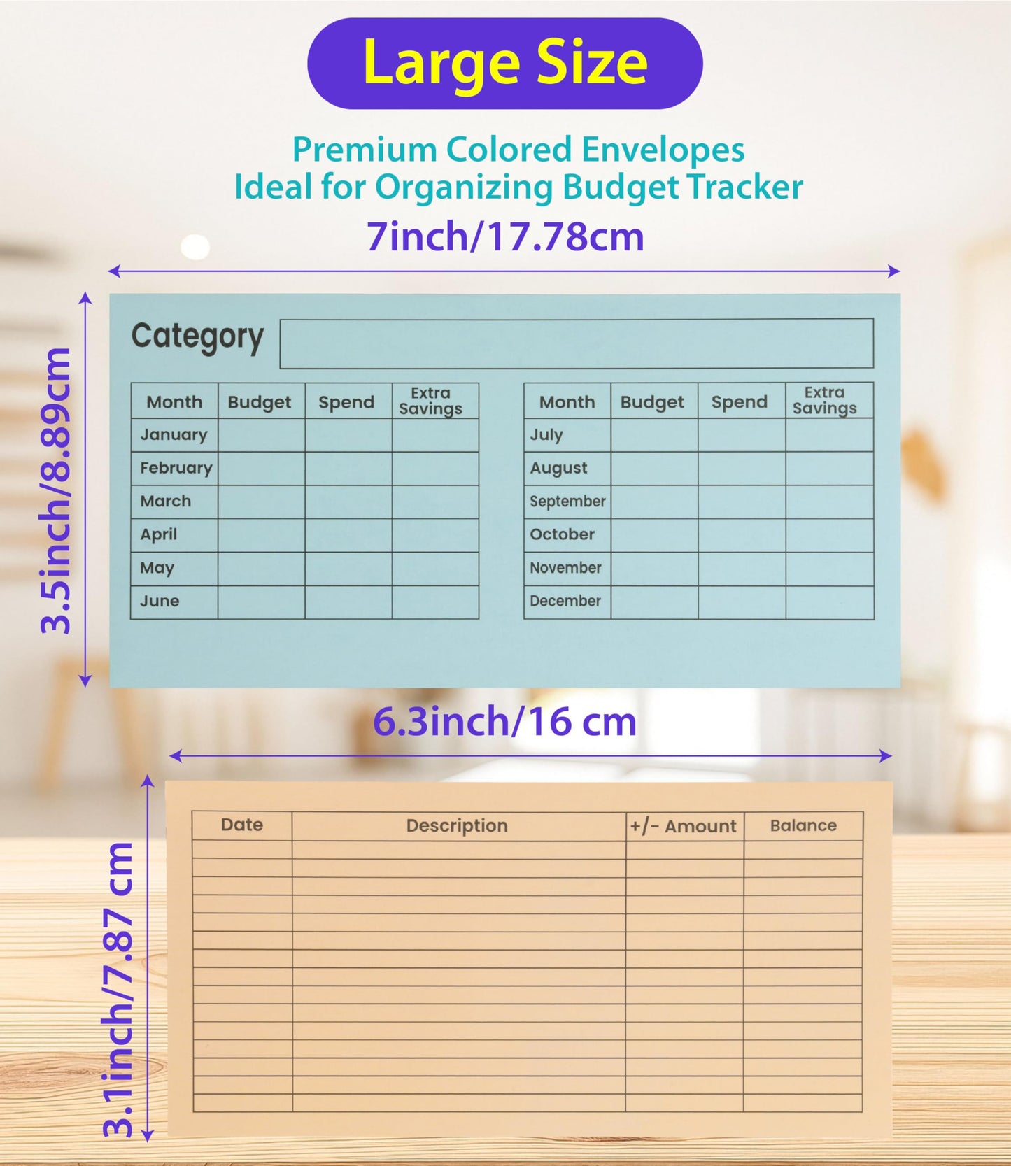 48 Pack Budget Sheets, 24 Pack Cardstock Envelopes, 7.0 x 3.5'' Cash Envelopes, 200gsm Thick, Budgeting System Includes PU Leather Pouch, 2 Year Supply Money Stuffing Organizer, Expense Tracker