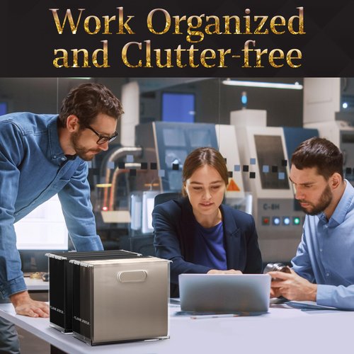 CLASSIC ACRYLIC File Organizer for Desk - This Acrylic Storage Box is great for Office Organization - Its Modern Acrylic Magazine Holder makes a Great Gift for Home/Work Space