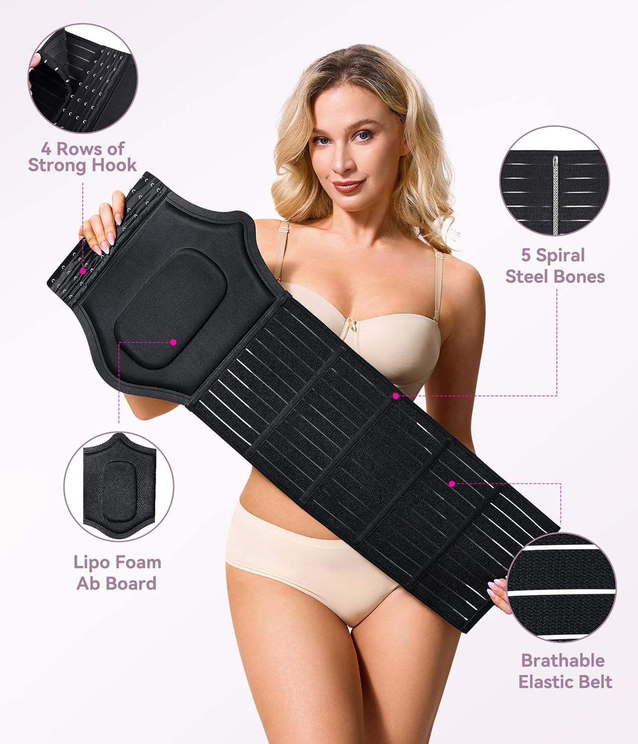 YERKOAD 360 Lipo Foam Ab Board - Breathable Tummy Tuck Recovery Compression | Ideal for Post-Surgery Use
