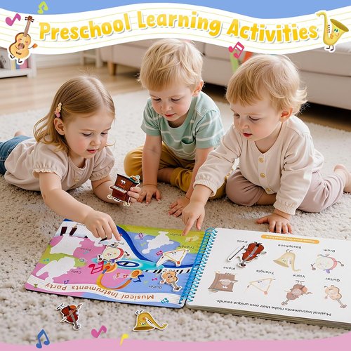 JoyCat Preschool Busy Book - Dual-Language Learning Activities for Toddlers 3-5 | Educational Sensory Toy