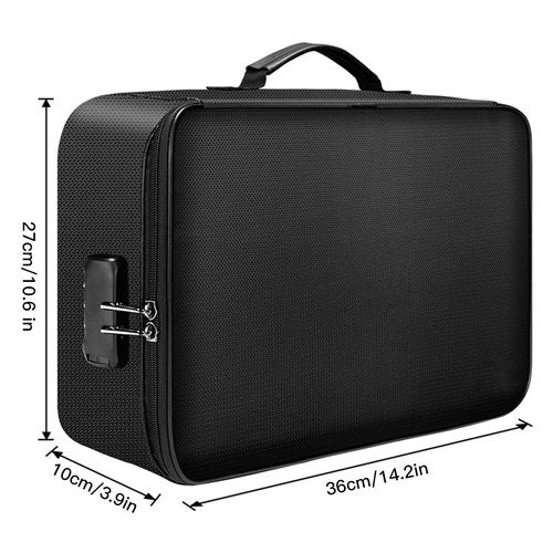 Bisofice Fireproof Document Bag with Lock Zipper Closure Fire & Water Resistant Money Bag Storage Pouch Organizer Case Home Office Travel Safe Bag for Documents Files Money Cards Passport Valuables