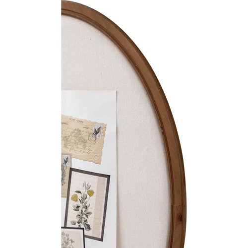 SOFE Large Oval Bulletin Board, Farmhouse Fabric Pin Boards for Walls, 33'' x 24'' Wall Mounted Decorative Vision Message Board for Office Home and School with Pins, Brown