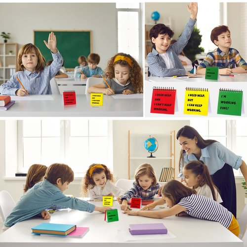 Jutom 30 Pcs I Need Help Mini Flip Chart for Teacher Need Classroom Management Tools Teacher Incentives Self Assessment Cards for Kids Toddlers Students Behavior School Supplies
