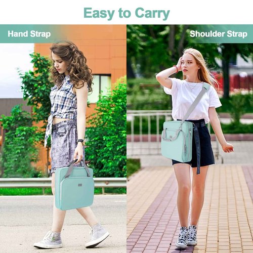 Losong 3 Inch D-Ring 3 Ring Zipper Binder, Binder with Strap 700 Sheet Capacity & Multi-Pockets School and Office Organizer, Compatible with 13-Inch MacBook(Patent Design Light Blue)