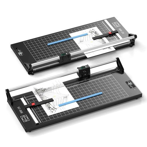 24 Inch Paper Trimmer, Rotary Paper Cutter, Precision Board Paper Trimmer with Measurement Grids, Bi-Directional Cutting Blade for Graphic Film, Canvas