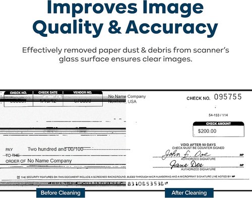 KICTeam Cleaning Cards - Quick Drying Solution for Check Scanners (25 Cards) - Made in USA