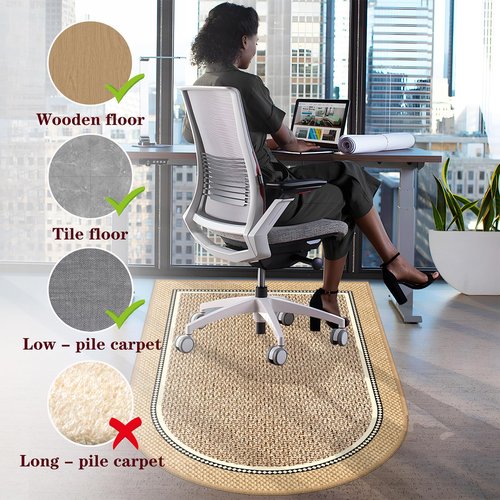 MSKGTML Office Chair Mat for Hardwood Floor: 35"×55" Chair Mat, Suitable for Hardwood and Tile Floors, and Also a Protective Mat for Swivel Chairs in Offices, Game Rooms and Homes