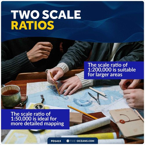 Five Oceans One-Arm Protractor for Navigations Charts - Nautical Protractor, Course Protractor - Chart Protractor Tool - FO1415