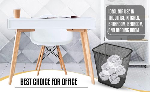 YBM HOME Mesh Wastebasket Trash Can for Home and Office Workspace, Metal Office Trash Can Rectangular-Shaped, 3.5 Gallon (2 Pack), Black 1103s