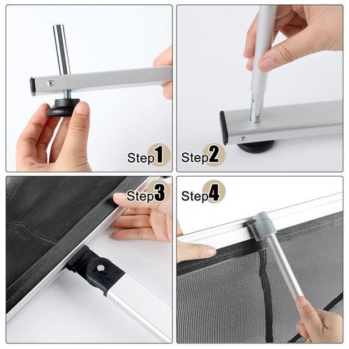 Outus 4 Pcs Brochure Stand Holder with 8 Pockets Mesh Literature Rack Floor Portable Magazine Display Stand Standing Brochure Rack for Trade Shows Table Top