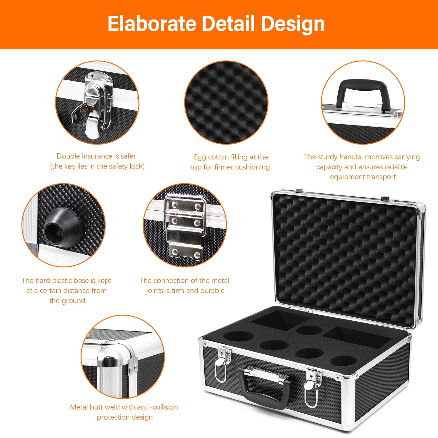 Astromania 2 Inch Telescope Carry Case, Customizable Pre-Diced Foam, Aluminum Alloy Sturdy Build for 2 Inch Eyepiece, Filter, Barlow Lens, Diagonal, T Adapter and Other Telescope Accessories
