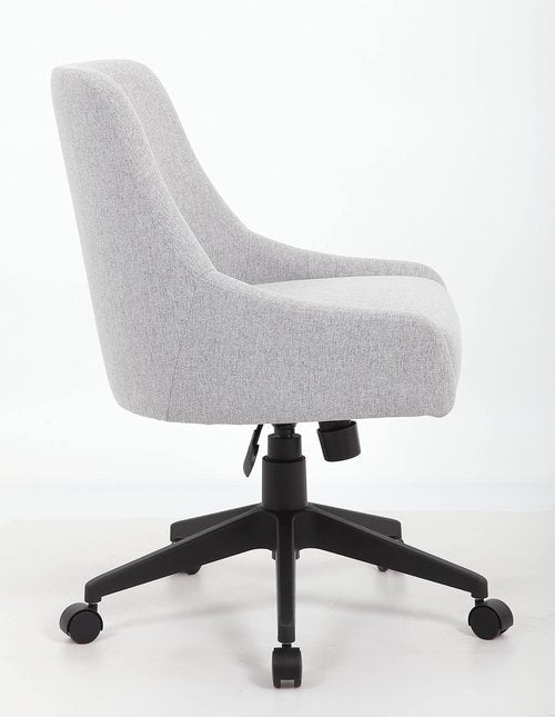 Boss Office Products Boyle Poly-Linen Guest Chair with Casters in Grey