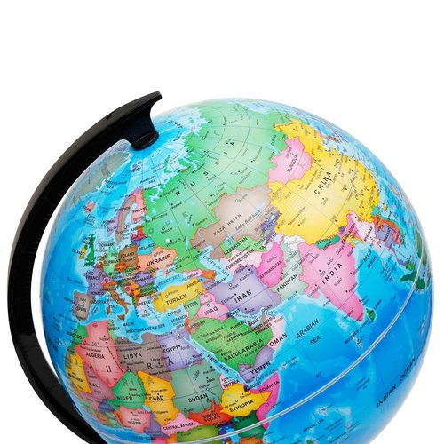 Exerz 10" World Globe - Political Map Educational- Self Assembled School Globe