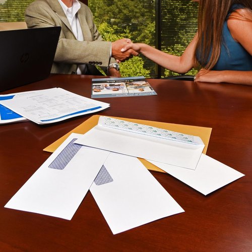 Quality Park Business Envelopes - Gummed Flap for Secure Mailing | 5-3/8 x 6-1/2, 500 Count, 24 lb White Wove