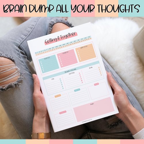 Brain Dump Notepad, To Do List Desk Pad, Productivity Planner, ADHD Daily Planner | 50 Undated Tear Away Sheets A4
