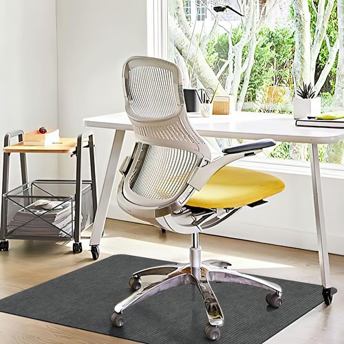 Placoot Desk Chair Mat for Hardwood Floor Corduroy Surface 55"x35" Office Chair Mat for Rolling Chairs,Large Anti-Slip Backing Under Desk Low-Pile Office Rug Floor Mat for Office/Home
