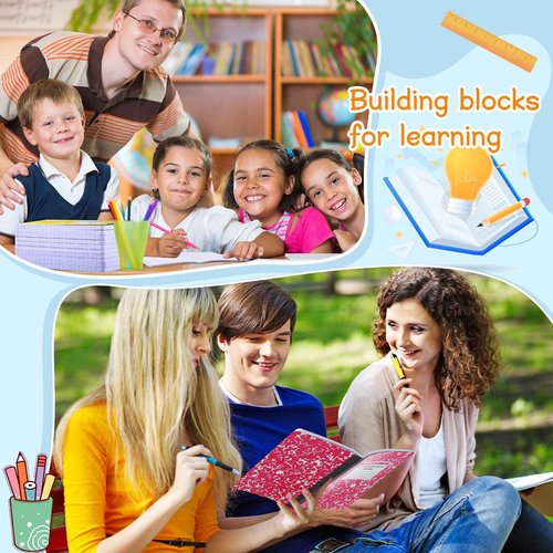 Fainne 50 Pack Composition Notebooks Bulk - 8.3" x 5.5" Colored Marble Cover Journal Books 200 Pages-100 Sheets A5 College Ruled Composition Note Books for Students Home School Office
