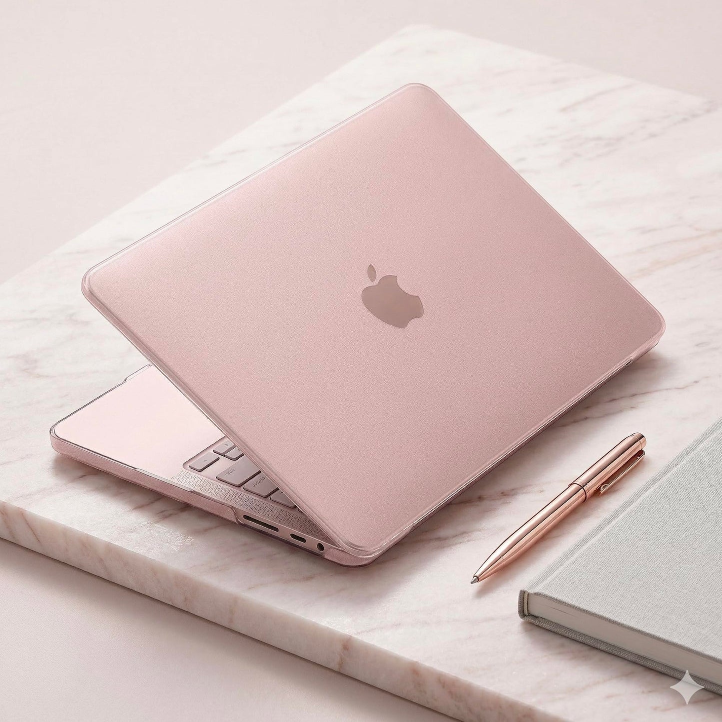 Batianda 4-in-1 Bundle for New MacBook Neo 13 inch Case 2026 Release Model A3404, Matte Protective Hard Shell Cover with Matched Keyboard Skin, Screen Protector, Official Color Matched, Blush