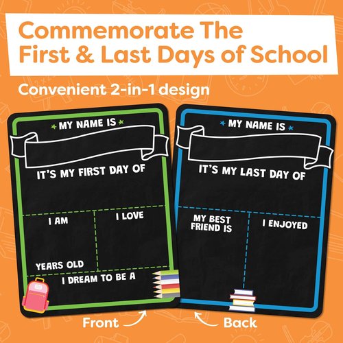 First Day of School Sign for Kids and Montessori Busy Book for Toddlers - Back to School Supplies