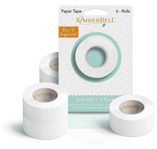 Kimberbell Paper Tape - 6 Rolls, Each: 1" x 10 Yds, Sewing & Machine Embroidery, Easy Attachment, No Sticky Residue, Semi-Transparent, Tears Away with Ease, KDTL100