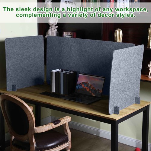 Buryeah 3 Pcs Desk Divider Desk Partition 23.6 x 47.2, 23.6 x 23.6 Stand up Freestanding Cubicle Privacy Partition Reducing Noise Visual Distraction Divider for Office Home School(Gray)