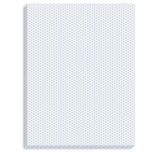 MotiMind 50 Sheets Isometric Graph Paper Pad 8.5 x 11 Isometric Paper Drafting and Graph Pads for 3D Designs Architecture Landscaping Engineering Drafting(8.5 X 11)