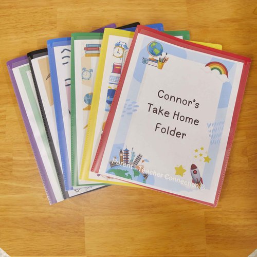 ECR4Kids 2-Pocket Parent-Teacher Classroom Communication Folder, School Supplies, Assorted, 36-Piece