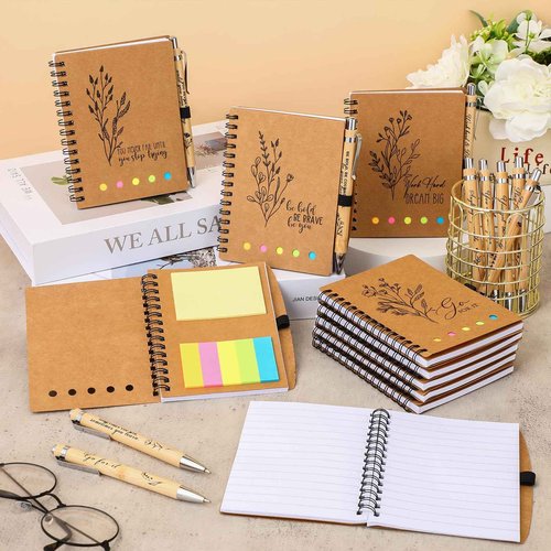 Watersay 20 Set Employee Appreciation Gifts Bulk for Coworkers Christmas Inspirational Notebooks with Thank You Pens Staff Appreciation Gifts for Women Men