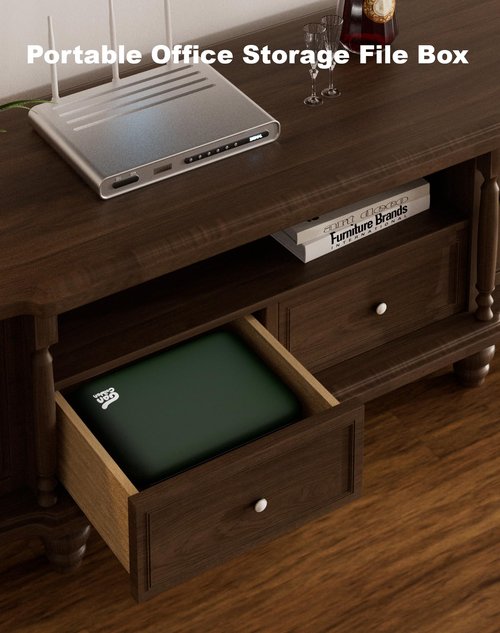 Gancuiwen Fireproof Document Box 8 Layer File Organizer Box with Lock. Important Document with File Folder, Laptop, Portable Travel Safe