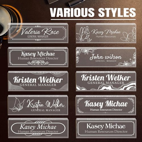Gowelly Engraved Desk Name Plates - Personalized Office Gifts for Employees, Teachers & Managers