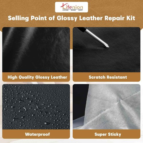 Lifenion Leather Repair Patch, 17X158 Inch Self Adhesive Leather Repair Tape, Large Vinyl Patch Kit for Couches, Sofa, Furniture, Car Seats, Office Chairs, Cabinets, Handbags（Coffee, 17X158 Inch）