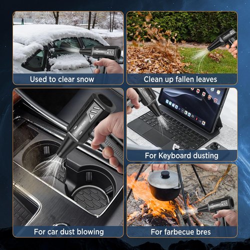 Compressed Air Duster,300000RPM Super Power Cordless Electric Air Duster,10000mAH Rechargeable Brushless Motor Blower,3-Gear Adjustable Turbo Fan Duster Blower for Computer,Car,Outdoor and House