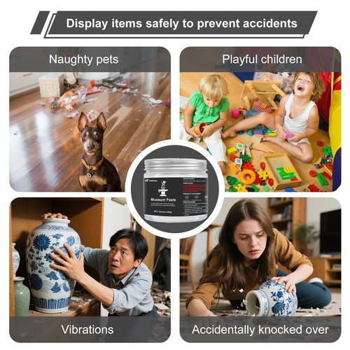 1DFAUL 12 oz Exhibits Gel for Museum, Removable Clear Museum Paste Putty Wax, Reusable & No Residue, Fixed Collection Artifacts and Decorations to Prevent Vibration, Falling