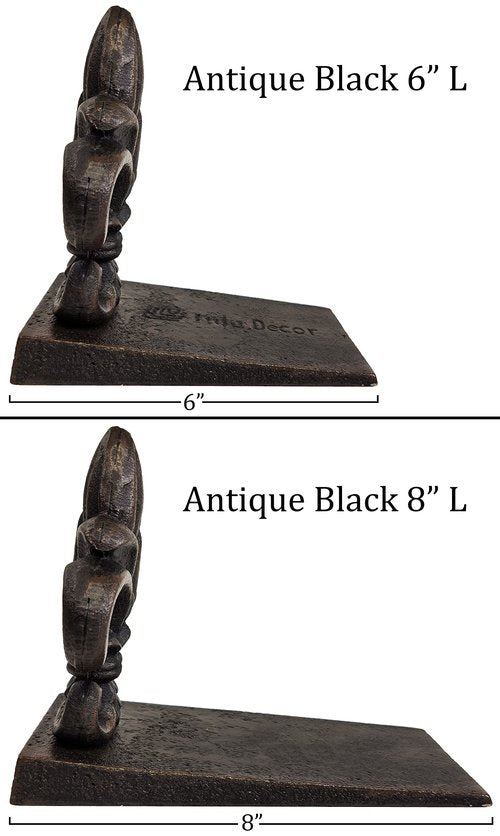 Lulu Decor 100% Cast Iron Fleur De Lis Door Stopper, 4 lbs 5 oz, Well Built Door Stopper, 6.50" H, 6" L